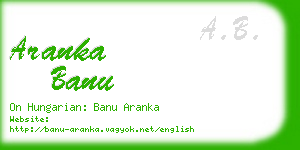 aranka banu business card